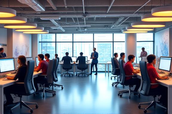 活気のあるIT企業のオフィス