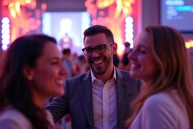 コーポレートイベントで盛り上がる従業員たち